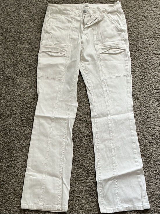 Steve Madden Denim - Steve Madden White Straight-Leg Cargo Jeans